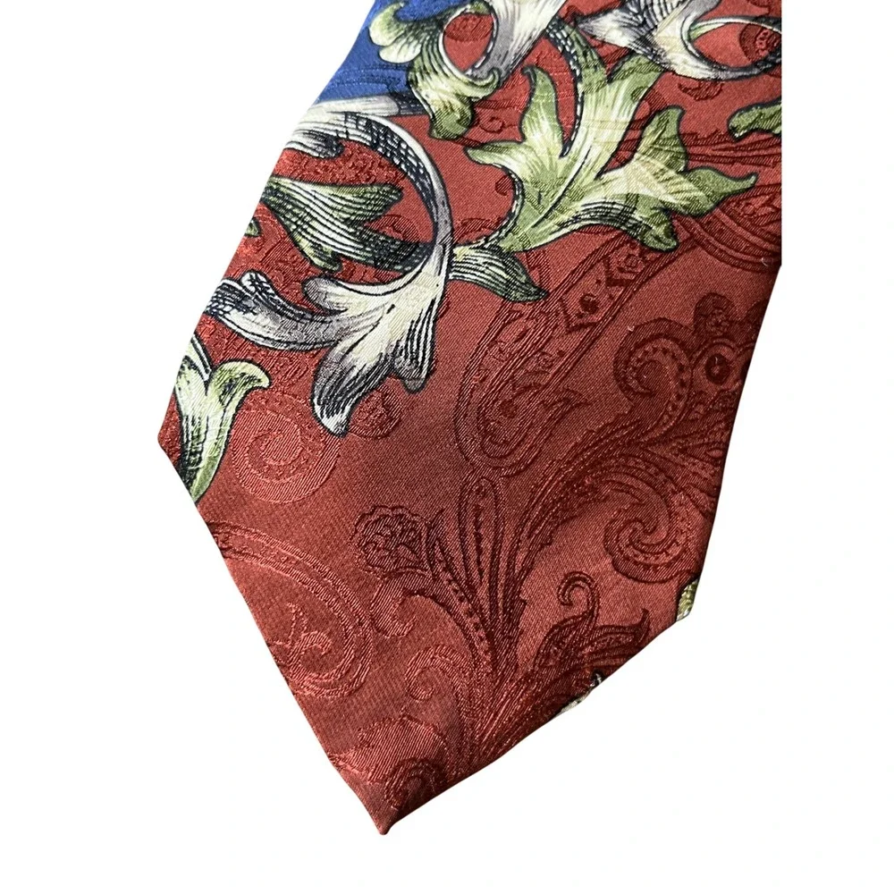VTG LOT OF 2, Men's Neck Tie HALSTON & OSCAR DE LA RENTA Unique Colors/Prints